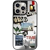 CASETiFY Mirror iPhone 15 Pro Max Case [Reflective / 4.9ft Drop Protection/Compatible with Magsafe] - One Day at A Time - Silver On Black