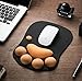 Mouse Pad with Wrist Support Cat Paw Soft Silicone Wrist Rests Wrist Cushion Computer Mouse Pad Mat Desk Decor (Black+Yellow Paw)