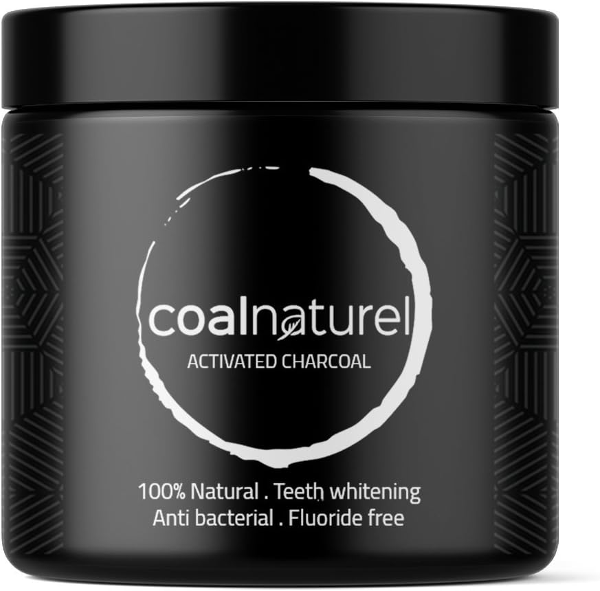 COALNATUREL Activated Charcoal Teeth Whitening Powder โ Fluoride Free Toothpaste โ Minty Fresh Taste | Anti-Inflammatory | Anti-Bacterial