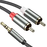 6.6FT 3.5mm to RCA Cable, Y Splitter Audio Adapter