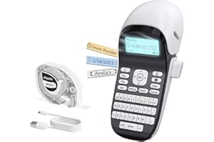 VolenGo Label Maker Machine with Tapes, Label Maker Waterproof-Labels, Portable Rechargeable Labeler with 12mm-Tape, Bluetooth Backlit Labeling Machine, LT12 Handheld Label Printer for Office Home
