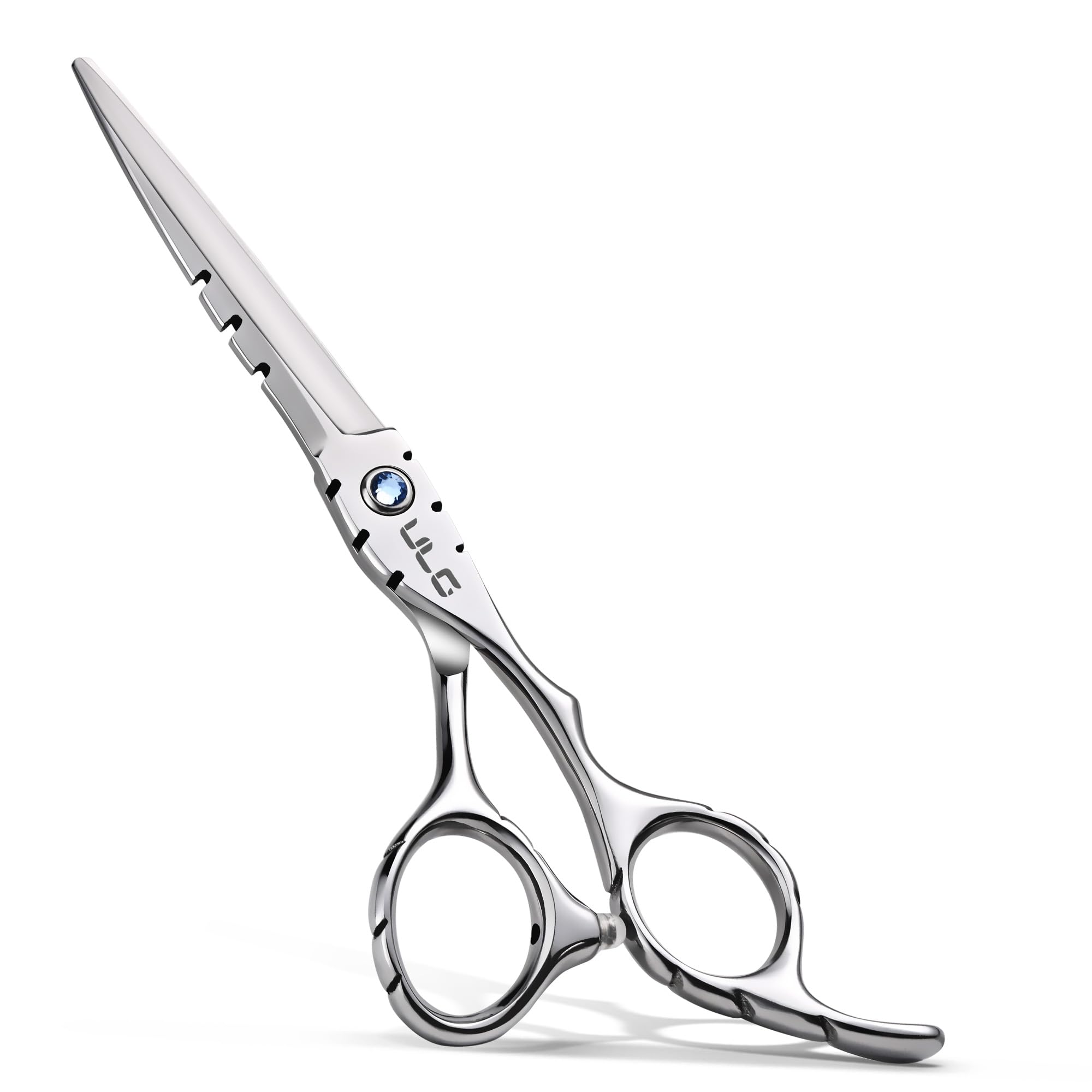 ULG Hair Cutting Scissors 6.7” Shark Series, 100% Japanese Stainless Steel Ultra Sharp, Concave Blade Barber Shears, Ergonomic Offset Handle, Professional Salon Haircut Scissors for Home & Salon Use Image