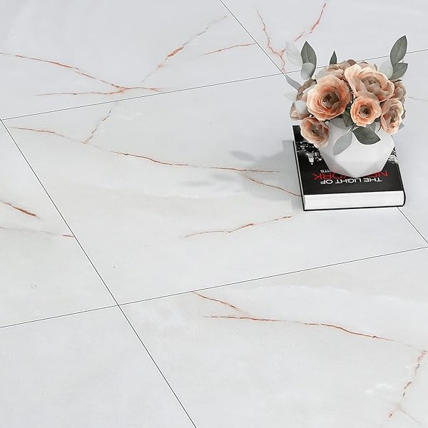 FUNSTICK MATTE GREY PEEL AND STICK FLOOR TILE STICKERS WATERPROOF 12X12 INCH 15 PACK PINK MARBLE SELF ADHESIVE VINYL FLOORING PEEL AND STICK FLOOR TILES FOR BATHROOM KITCHEN LAUNDRY ROOM REMOVABLE