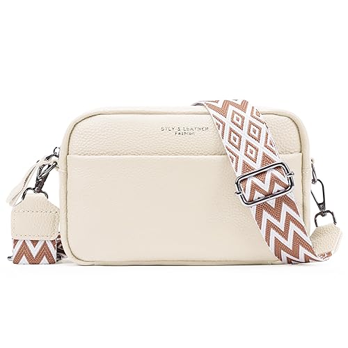 Lushandy Leather Crossbody Bags for Women Crossbody Camera Bag