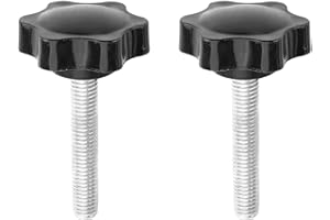 MroMax 2PCS M8x45mm Star Handle Knob Thread Replacement Tightening Screw Quick Disassembly Replacement Parts Clamping Handle Grip Screw Knob Black