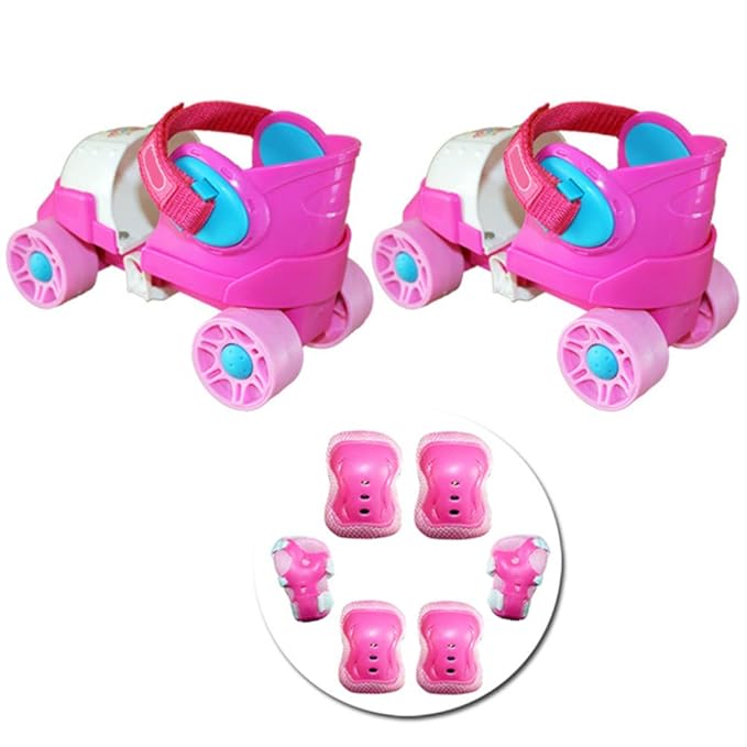 ZCRFY Inline-Skates Kinder Rollschuhe Schlittschuhe Zweireihig 4-Rad-Gleitschuhe Einstellbare Größe Skating Anfänger Kids Für
