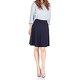 Dani's Choice Simple Stretch A-line Flared Knee Length Skirt