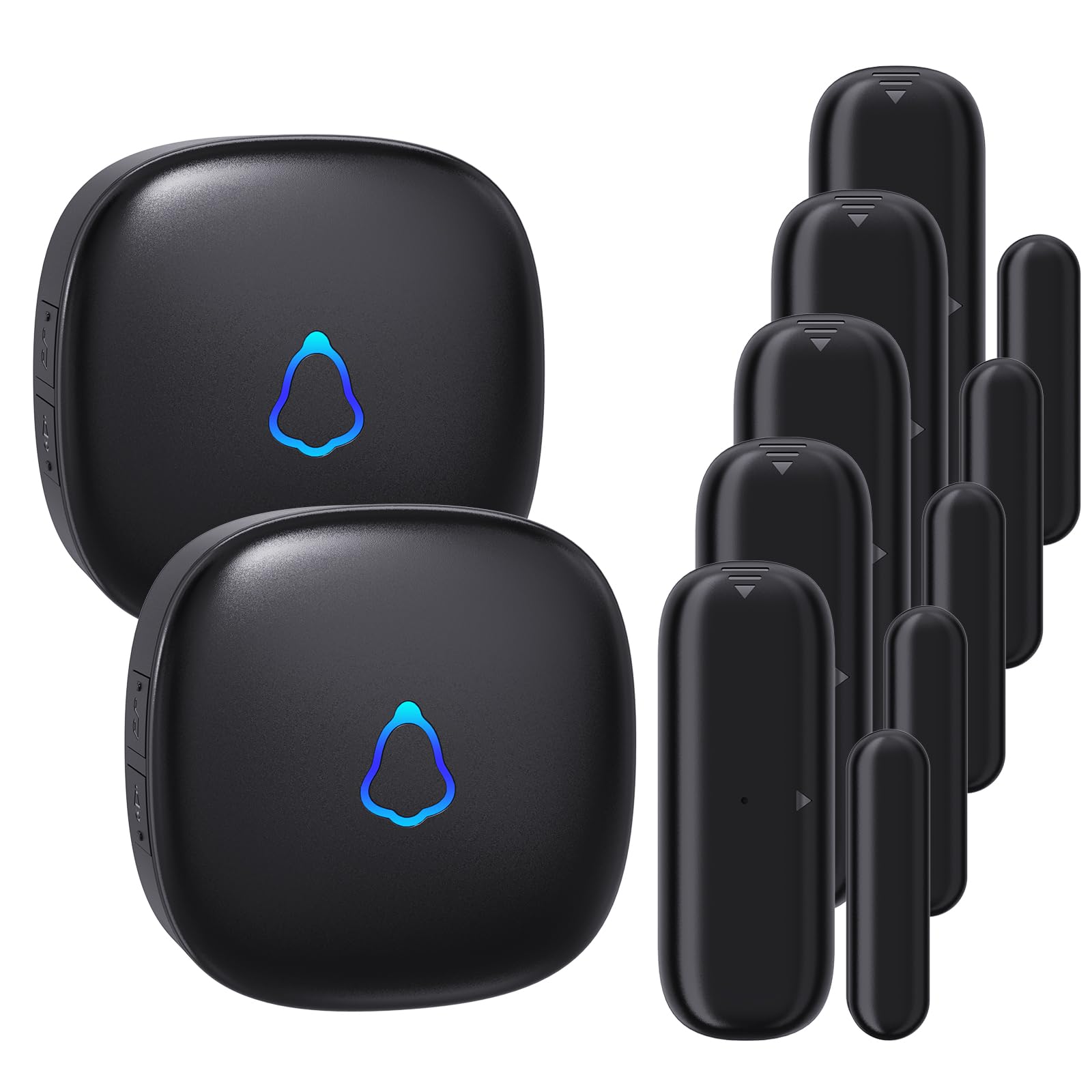 Photo 1 of Door Chime, METAK Wireless Door Open Contact Sensor Alarm with 500 FT Range, 58 Chimes and 5 Volume Levels for Business/Store/Home/Office When Entering, 5 Transmitters + 2 Plug-in Receivers
