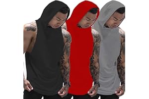 Muscle Killer 3 Pack Men's Workout Hooded Tank Tops Bodybuilding Muscle Cut Off T Shirt Sleeveless Gym Hoodies