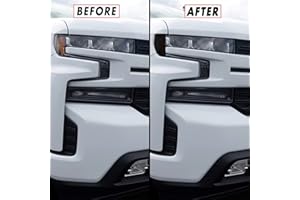 SlickMod PreCut Vinyl Smoke Tint for 2019-2021 Chevy Silverado LTZ, RST & High Country Headlight (2. Headlight Sidemarker, 20% Dark Smoke)
