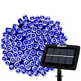 Solar Christmas String Lights Solarmks Fairy Decorative Christmas Lights 72ft 200 LED Lights for Garden Decorations (Blue)