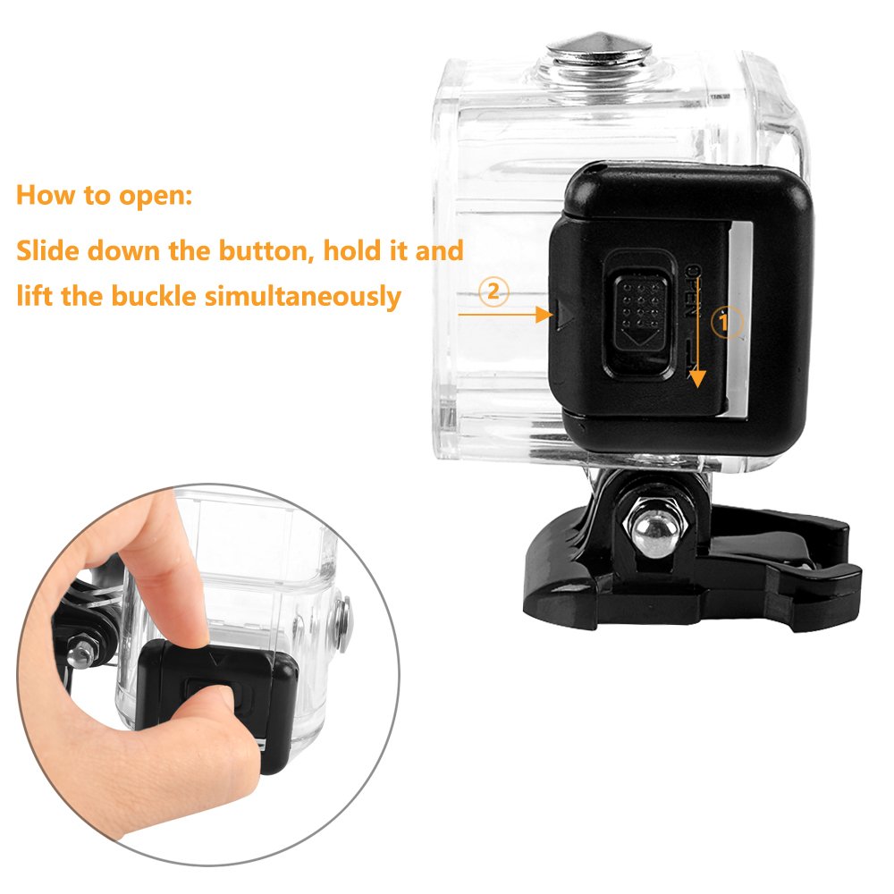 MyArmor 45m Underwater Waterproof Diving Housing Replacement Shell Case with Bracket Accessories for Gopro Hero 4/5 Session Camera