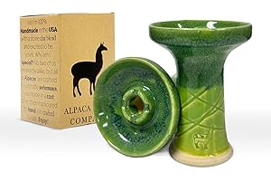 Premium Ceramic Hookah Bowl Made by Alpaca Bowl - Rook – Hookah Head Bowl Premium Shisha Bowl Phunnel Hookah Bowls for Smoking with Hookah - Hookah Top Bowl (Greeny)
