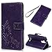 ASUS ZenFone 3 Max Case,ZC520TL Case - Slim Fit Wallet Case Flip Kickstand 3D Embossed Clovers Premuim PU Leather Case with Shock-Absorption TPU Inner Cover & Dust Plug Stylus Pen by Badalink - Purple