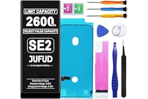 2600mAh Upgraded High Capacity Battery Compatible with iPhone SE 2020 with Repair Kit - 0 Cycle Li-Polymer Replacement for A2