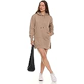 Hoodie Dress for Women – Trendy Pullover Long Fleece Oversized Sweatshirt Dresses for Women 2025 with Pockets, Split Hem