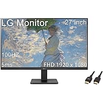 Amazon.com: LG 27 inch FHD (1920 x 1080) IPS Monitor, 100Hz, 5ms