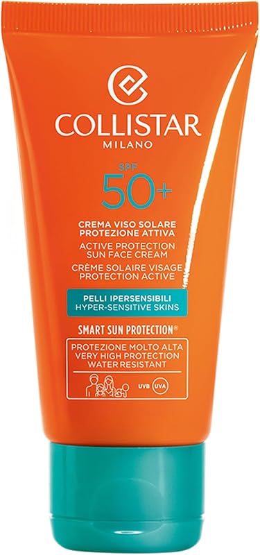 Gesichtscreme mit aktivem Sonnenschutz LSF50+ für überempfindliche Haut, Vorbeugung von Falten und Sonnenflecken, auch optimal für Brust, Dekolleté und Hände, ohne Silikonen und Nickel,50ml