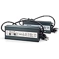 2 Pack LED Driver 24V 120W Waterproof IP67 Power Supply Transformer, 85-265V AC to 24V DC Low Voltage Output, LED Transformer with 3-Prong Plug Cable for LED Light, Computer Project, Outdoor Light