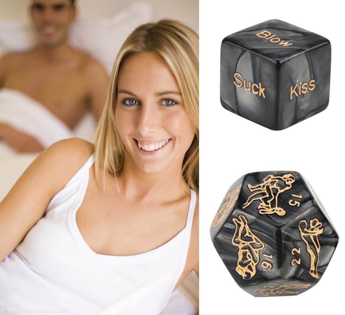 4pcs Romantic Novelty Game Dice, Role Playing Funny Gift for Valentine\'s Day, Honeymoon Bachelorette Party, Him and Her, Groom Roast, Bridal Shower, Newlyweds, Wedding, Anniversary, Marriage