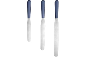 Cake Icing Decorating Spatulas Set: U-Taste Straight Frosting Knife with 6", 8", 10" Stainless Steel Blade, Flexible Smoothin