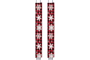 GZLEYIGOU Refrigerator Door Handle Covers, Set of 2, Microwave Fridge Dishwasher Oven Handle Cover, Kitchen Appliance Clean from Fingerprints Liquid Oil Stain Anti-Skid Decor, Christmas Snowflake Buffalo Check
