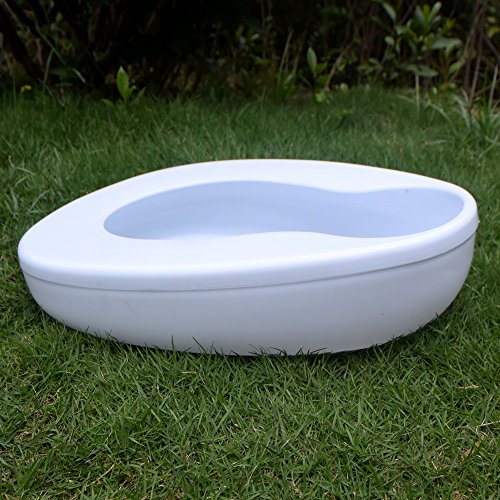 YUMSUM Large Stable PP Bedpan Heavy Duty Smooth Countoured for Bedbound Patient (White)