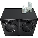 Washer And Dryer Top Cover - 51.2"x25.6" Non-Slip Silicone Mat, Waterproof Protector (Black)