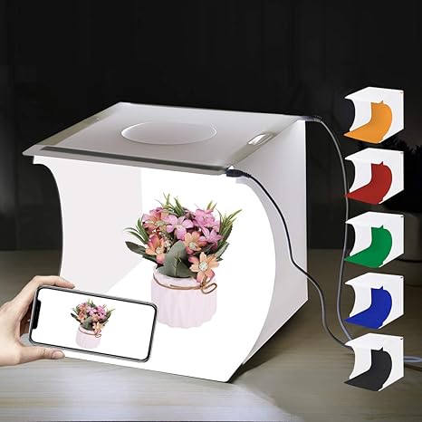 PULUZ - Caja de luz portátil de 20 cm x 20 cm x 20 cm, para fotografía,