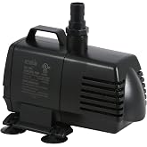 EcoPlus Eco 1056 Water Pump Fixed Flow Submersible Or Inline For Aquariums, Ponds, Fountains &amp; Hydroponics - UL Listed, 1083 GPH, Black