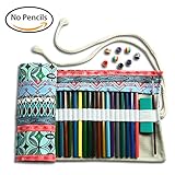 Artify 48 Colored Pencil Canvas Wrap|Pencil Roll Pouch Holder Case| Soft to Roll up| Anti-Pilling Design | Environmental-Friendly Material( Pencils are not Included)