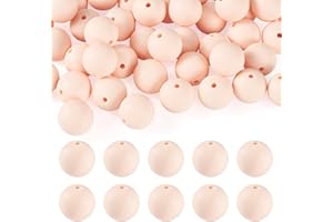 50pcs 15mm Round Silicone Beads Loose Focal Bead Spacers for DIY Crafting Beadable Pens Necklace Bracelet Keychain Jewelry Ma