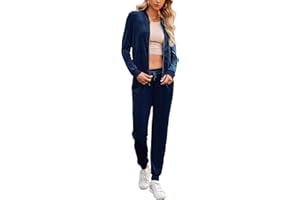 Marvmys Women's Velour Tracksuit Full Zip Up Sweatsuits Set 2 Piece Outfits Jogger Set
