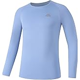MOVILBENES Boys Compression Shirt Youth Long Sleeve Football Baseball Soccer Undershirts Kids Quick Dry Athletic Base Layer