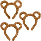 ZHANGBY Chipmunk Ears Headband Set, 3 Pieces, Animal Costume Accessories for Adult Halloween Cosplay