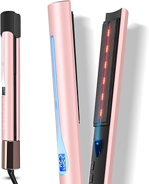 Infrarot-Ionen Haarglätter, PARWIN PRO BEAUTY 2 IN 1 Glätteisen Locken und Glätten, Infrarot- und Ionen-Therapie, Anti-Frizz- und Glanz-Effekt, 14 Temperatur-Einstellungen 100-230℃ Rosa