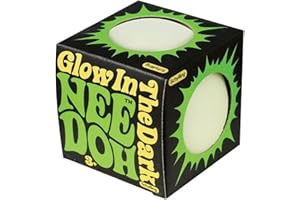 Schylling NeeDoh Glow in The Dark The Groovy Glowing Glob - Squishy, Squeezy, Stretchy Stress Balls - Set of 2