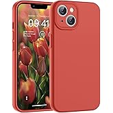 SUPFINE Designed for iPhone 13 Case,Premium Liquid Silicone with [Soft Anti-Scratch Microfiber Lining][Upgraded Camera Protection] Slim Shockproof Protective Phone Case for Men Women Girls,Red