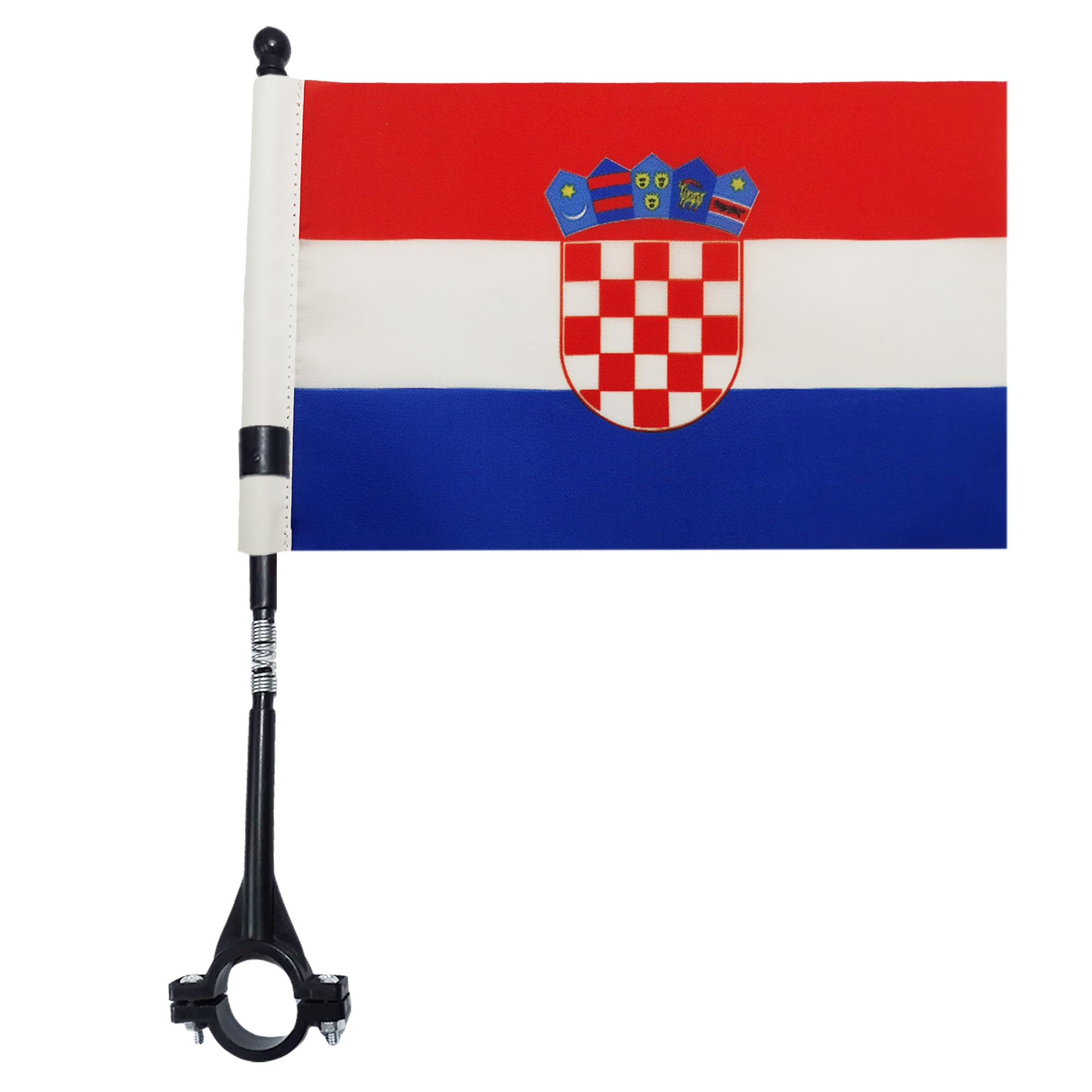 AZ FLAG - Croatia Bike Flag 4'' x 6'' - Croatian Bicycle Flag 100% Polyester 21 x 14 cm - Mini Banner with 12'' Black Plastic Pole