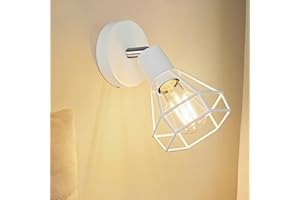 HiBay 1-Light Ceiling Light Fixture, Adjustable Track Lighting Flush Ceiling Wall Mount, White Modern LED Spotlight Indoor fo