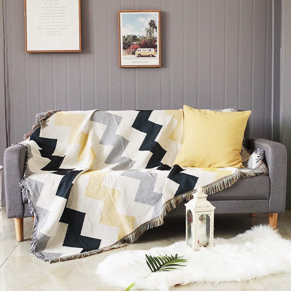 KUANDARMX Bequem ÜberwurfDecke, Baumwolle warm kariert werfen, Knie