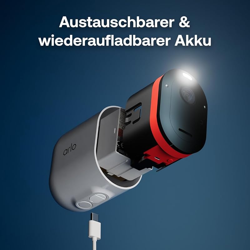 Pro 6 2K HDR Kamera Aussen, 4er-Set mit Zusatzakku & Dual-Ladestation