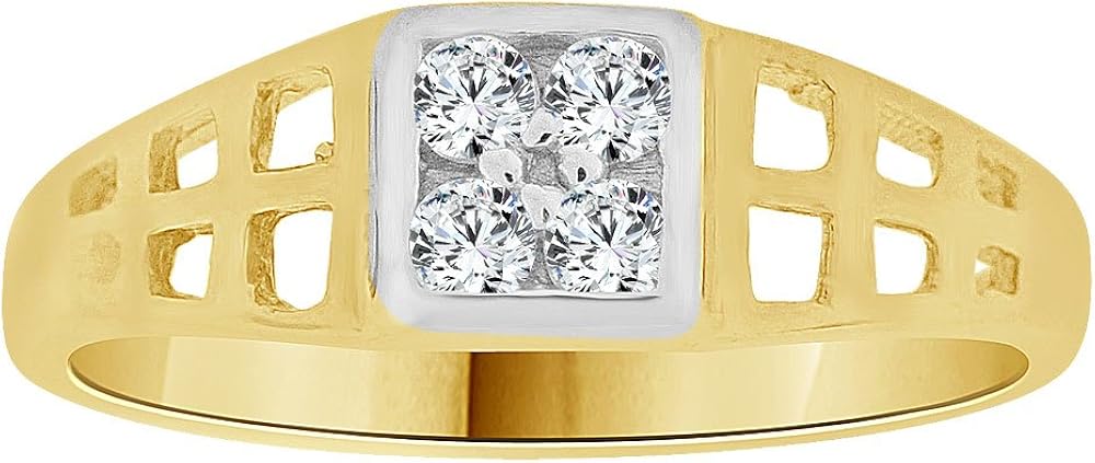 Affordable 14k Yellow Gold Small Size Baby Child Kid Ring Lady Pinky Ring Created Cz Crystals No Hesitation Buy Now Zatlas Io