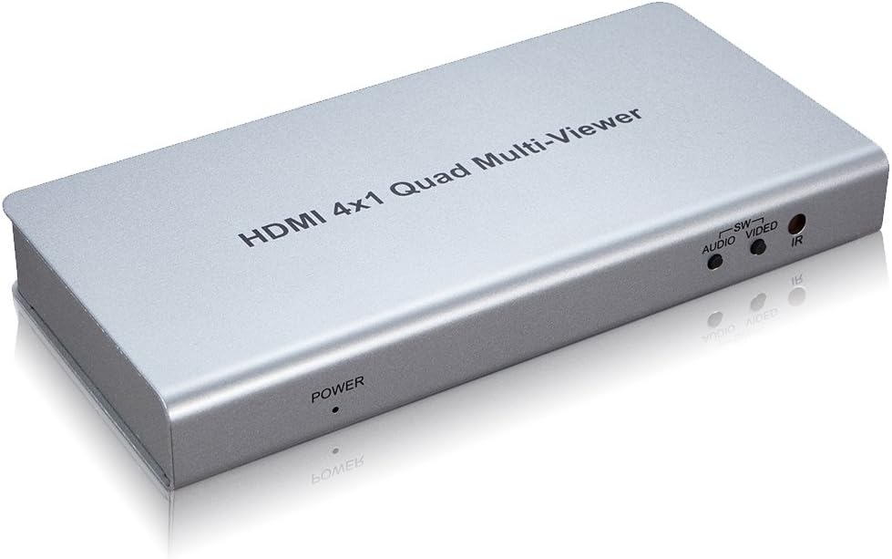 YINGLUN HDMI 4x1 Quad Multi-viewer 4 HD Screen Segmentation and Seamless switch display 4 HD Digital Video Signal on the same screen for Monitor equipment(4x1 Quad Multi-viewer)