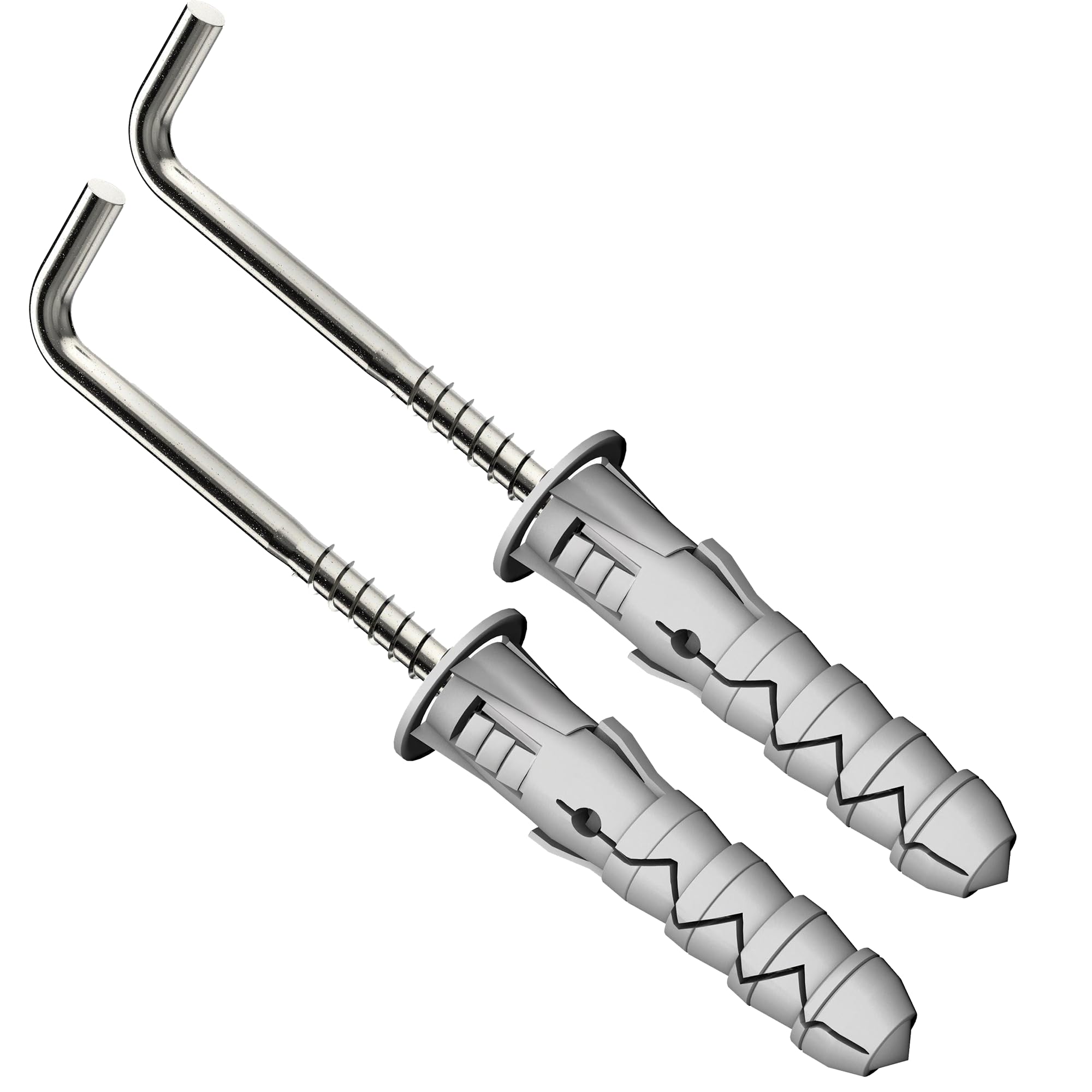 DIYUK Hooks for Hanging L Shape with Plug M8x40mm (Pack of: 50) Square Screws Hook Wall Hanger