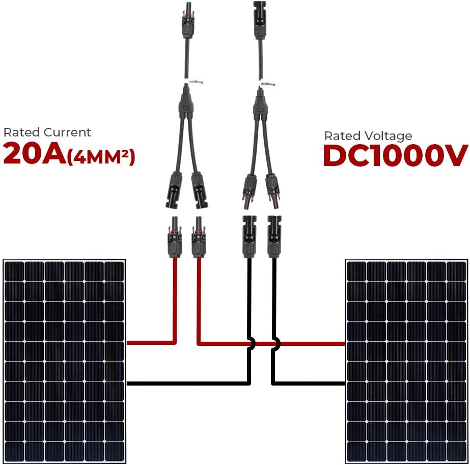 BougeRV Solar Connectors Y Branch Parallel Adapter Cable Wire Plug Tool Kit for Solar Panel: Home Improvement