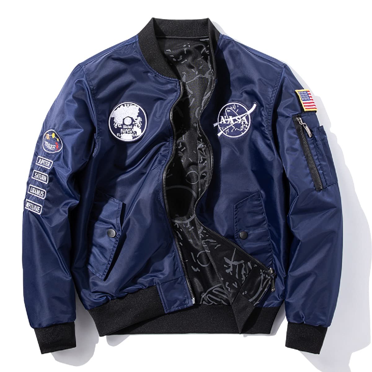 Mua Reversible NASA Bomber Jacket with Embroidery Badges trên Amazon Mỹ ...
