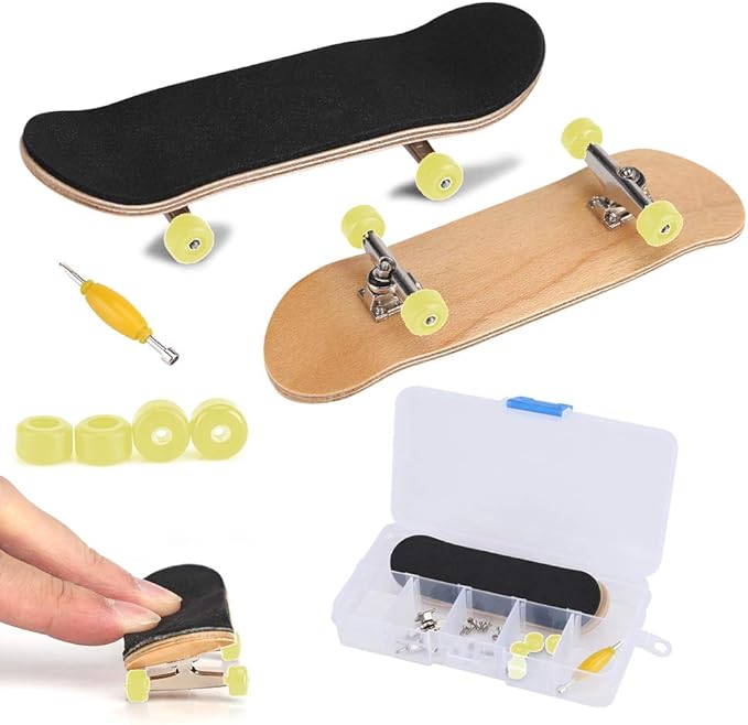 Fingerboard Finger Skateboards, Professional Mini Alloy Complete Wooden