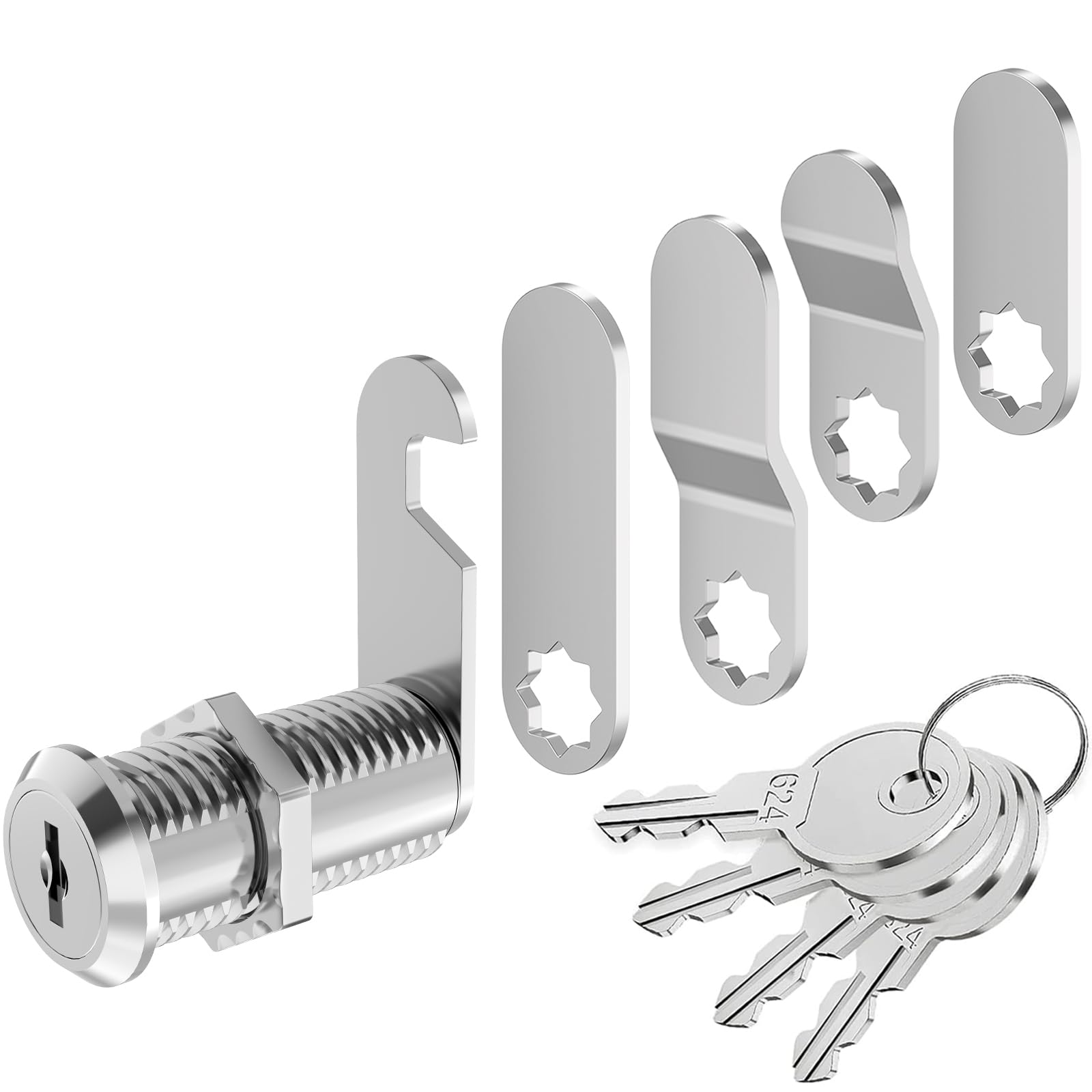 VOCIBO® Letterbox Lock - 4 Keys, 5 Lock Plates, 35 mm, 18 mm Diameter, Drawer & Lever Lock for Letterboxes & Cabinet Doors — image 1