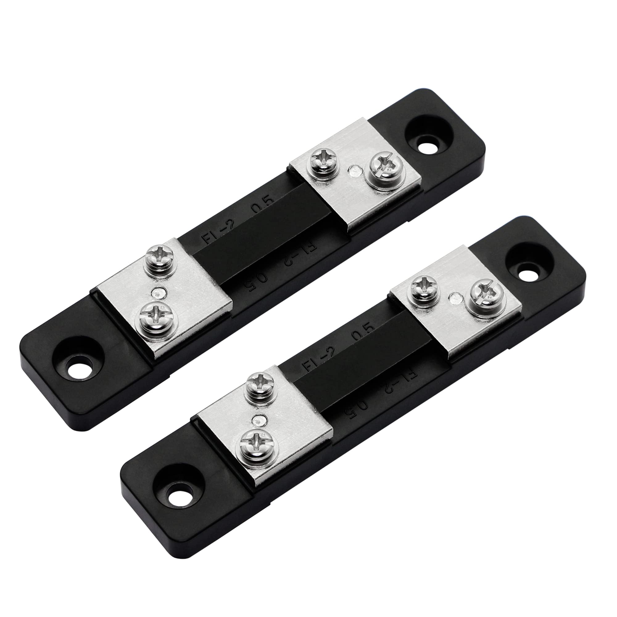 RIIEYOCA 50A 75mV Ammeter shunt，DC Current Shunt Resistor for Ammeter Measuring Instrument(2-Pack)